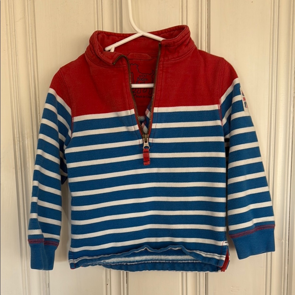 Red and Blue Striped Kids Pullover